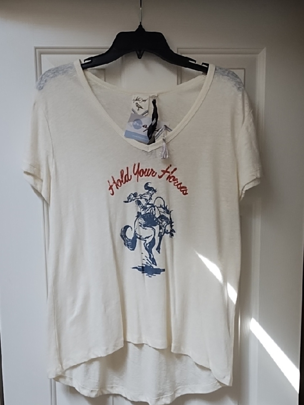 White Crow Hold Your Horses Shirt Soft NWT!